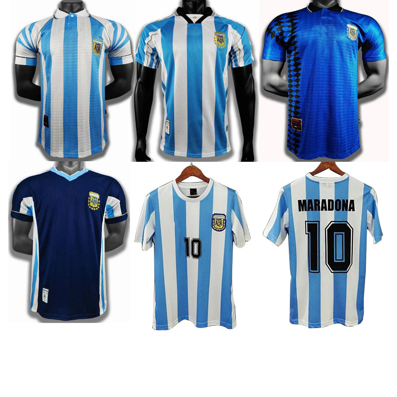

top quality in stock 1978 1986 Argentina Maradona home Soccer jersey Retro Version 86 78 Maradona CANIGGIA Quality Football Shirt Batistuta, #5