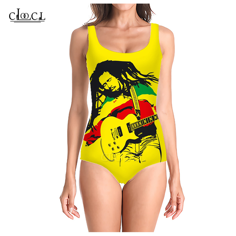 

CLOOCL Newest Reggae Creator Bob Marley 3D Print Women Summer Sleeveless Fashion Sexy Swimsuit Casual Swimsuits Beach One Piece Swimwear, Swimsuit 1
