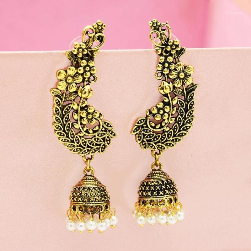 

Jhumka Jhumki Drop Earrings For Women Boho Carved Flower Peacock Oxidized pendientes Afghan Turkish Egypt Tribal Jewelry1