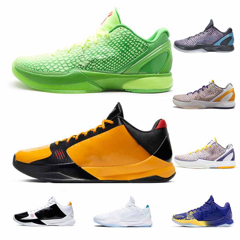 

Grinch KB6 ZK5 KB5 5s Basketball Shoes Bruce Lee 3D Hollywood Lakers Chaos 5X Purple Gold Mamba Zk 5 V Sports Trainer, 386429-108