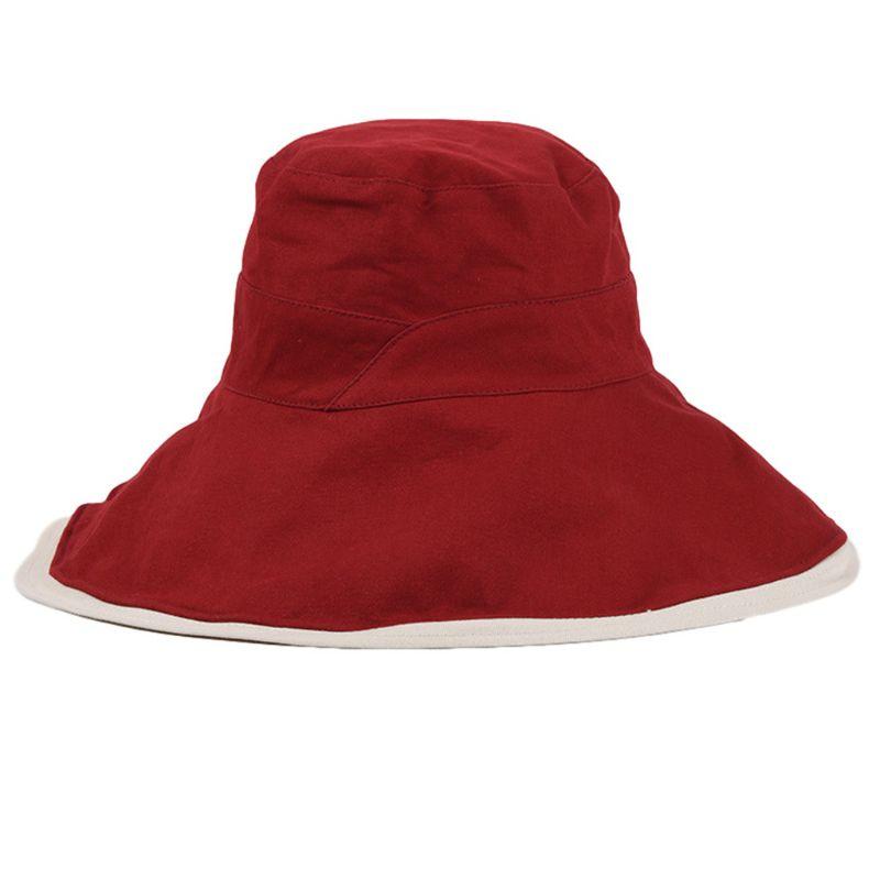 

Women Large Wide Brim Bucket Hat Contrast Color Reversible Sunscreen Beach Cap 50PF, Black