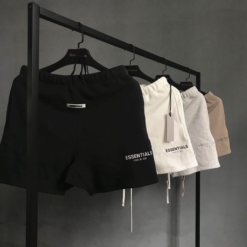 

Essentials FOG Mens Sportswear Shorts 3M reflective Color Shorts Letter Printing Highstreet Vintage Men Streetwear Shorts Y200511, Black