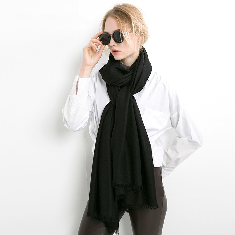 

I love Solid Manner Wool Cachecol Xale Female Pure Section Late Spring Fall and Winter All Colored Scarf Game
