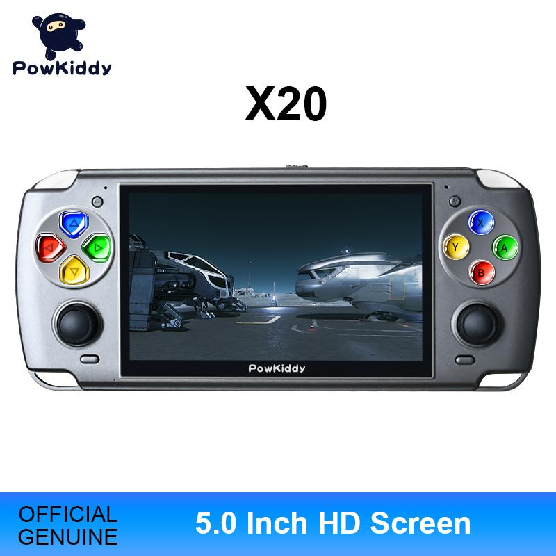 

POWKIDDY X20 Linux 5.0-Inch IPS Screen RK3128 Retro Video Handheld Game Console Built-in 3600 Games PS1 Games Children's Gifts