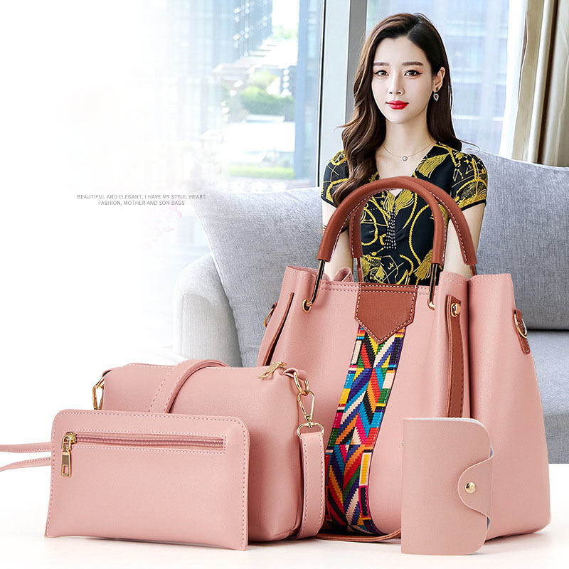 

2021 Four Women's Bags Mujer Shoulder Parts Messenger Bag Lady Purse Thorebki Damskie Gr1f, Gray.