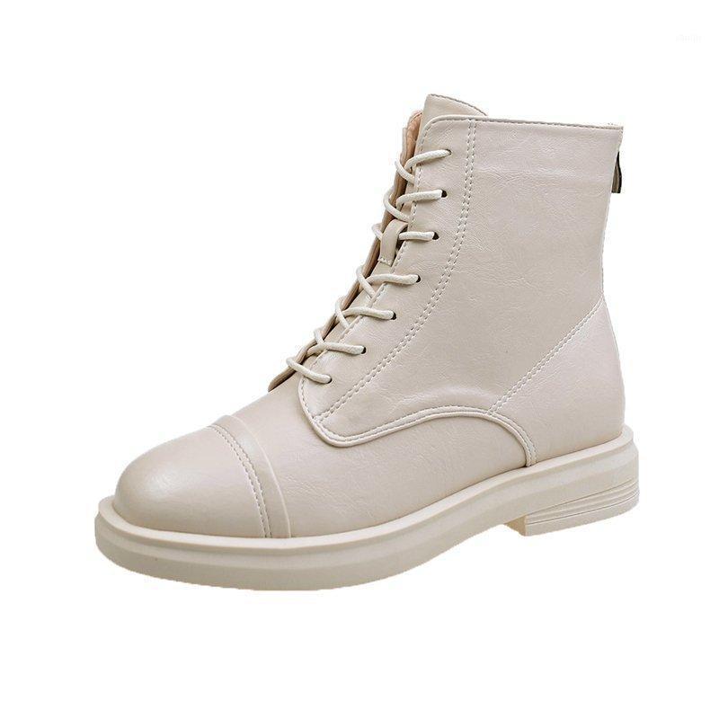 

Boots Women 2020 Winter Women's Short Boots Thick-soled Soft and Comfortable Lace-up Motorcycle Women1, Black single