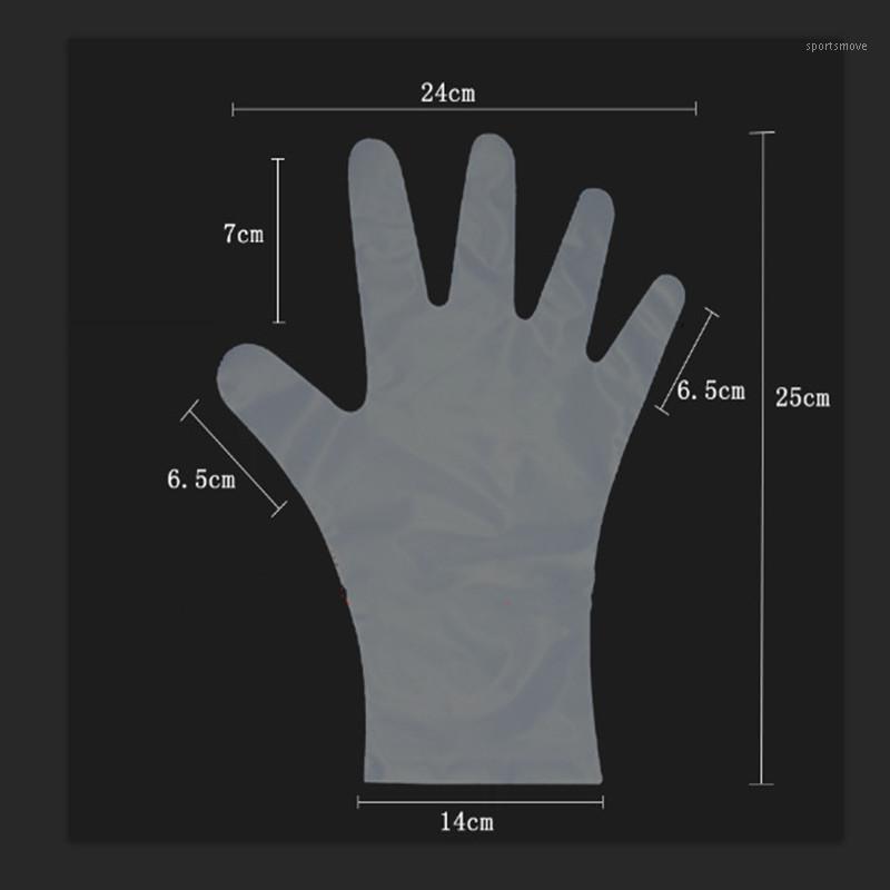 

100pcs/bag Lot Disposable Gloves One-off Plastic Gloves for Restaurant BBQ Transparent Eco-friendly Kitchen Garden tool1