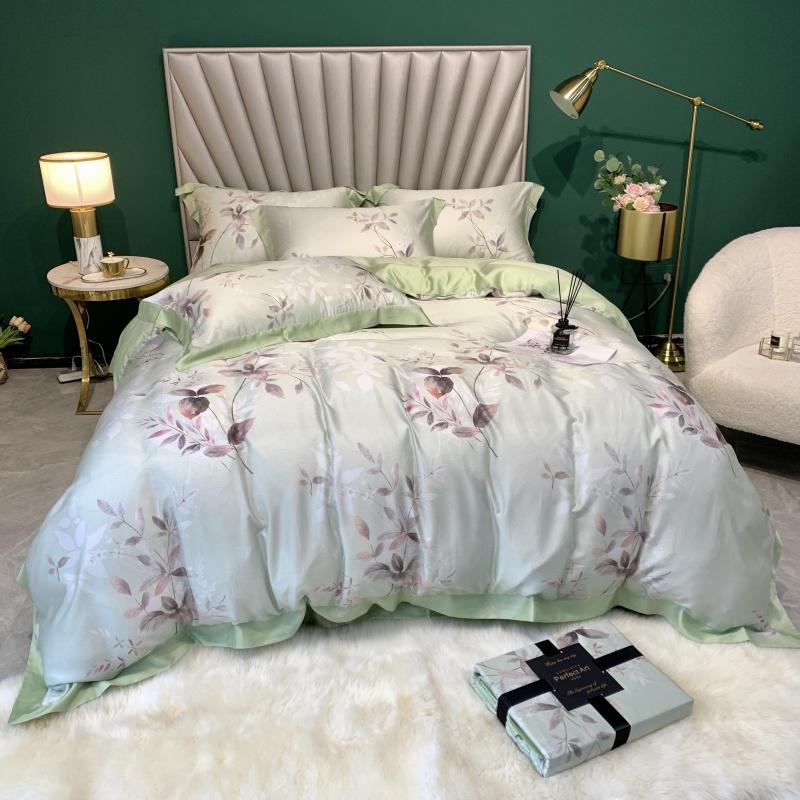 

Peppermint Bedding Set Tencel Duvet cover set Long-staple cotton Pillowcases Queen King Size Bed Bed Linen 4pcs 2020 new, Colour 4
