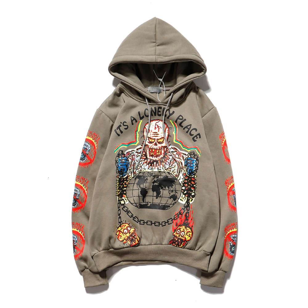 

Kanye Fleece Skull Graffiti Mens Sweatshirt Oversize Harajuku Loose Casual Couple Hoodies Stranger Things Hooded Hoodie 2021
