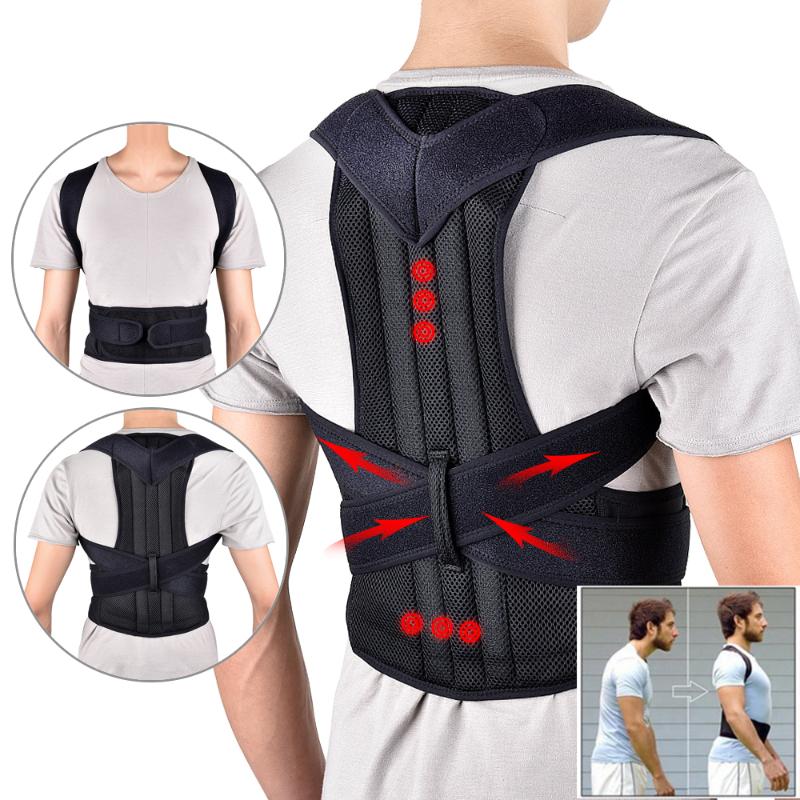 

Back Waist Posture Corrector Adjustable Adult Correction Belt Waist Trainer Shoulder Lumbar Brace Spine Support Belt Vest, Red