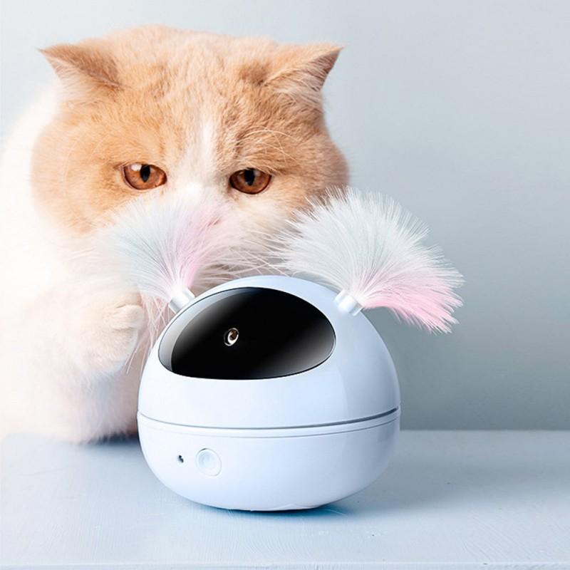

Electric Cat Toy Cat Self Teaser Toy Rotating Infrared Light Kitten Interactive Puzzle Smart Pet Feather Pet Product