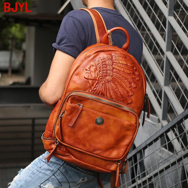 

Handmade Vintage Leather Men Backpack Large Capacity Travel Backpacks Laptop Bag Tide Male School Shoulder Bags Original Solid1