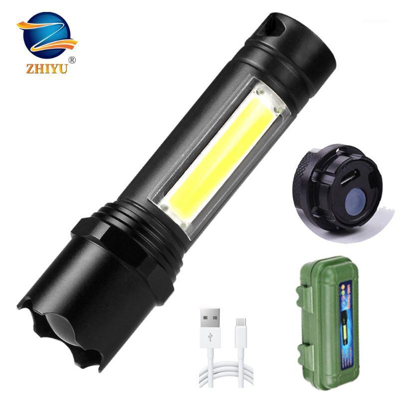 

ZHIYU Mini LED COB Portable Camping Working Lights 3 Modes Zoom Lamp USB Rechargeable Waterproof Tactical Flash Light1