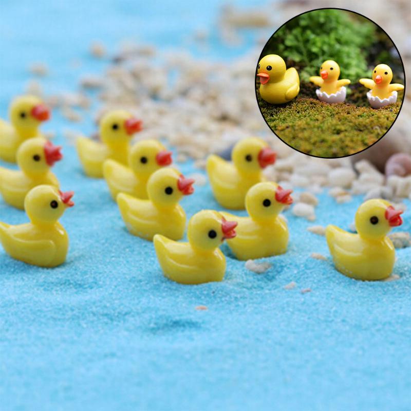 

2/3/6/10 Pcs/set Resin Mini Yellow Duck Figurine Animal Miniature Landscape Fairy Garden Bonsai Plant Garden Decor
