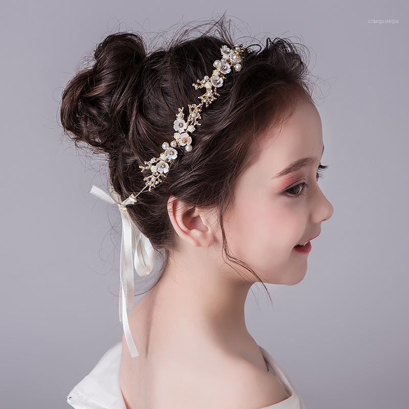 

Hair Clips & Barrettes Wedding Ornament Headwear Fashion Girls Hairbands Kids Cute Flower Headband Birthday Party Accessories, Golden;silver