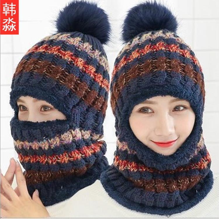 

Winter Hat, Winter Knit Hat, Female Biker Ear Cap, Thick Warmth, Clip Color One-piece Cap1, Gray with eaves