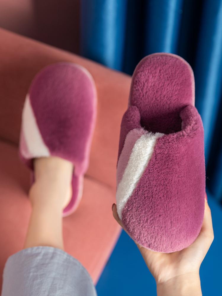 

Mothercomfortableautumnandwintercottonslippersfemalewinterbagheelhomeindoorthermalhomeanti slip thick bottom down slippersfemale, Orange