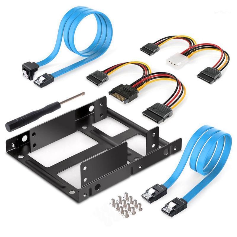 

XT-XINTE Dual Hard Disk Metal Holder 2.5 to 3.5 Inch HDD Mounting Bracket Adapter with SATA & Power Cable for Desktop1