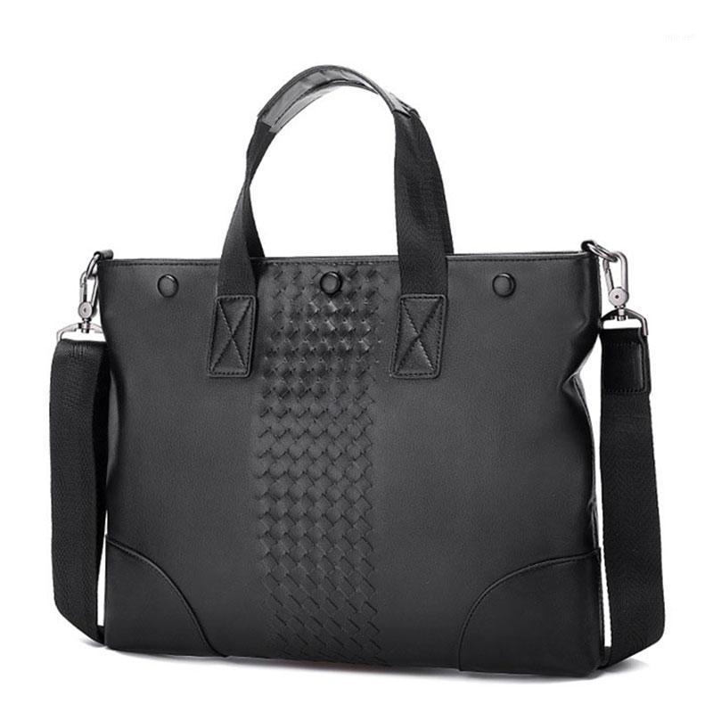 

Men's Briefcase Genuine Leather Handbag Office Laptop Bag Man Large Capacity Bag Casual Waterproof Messenger Computer Hang Bags1, Black