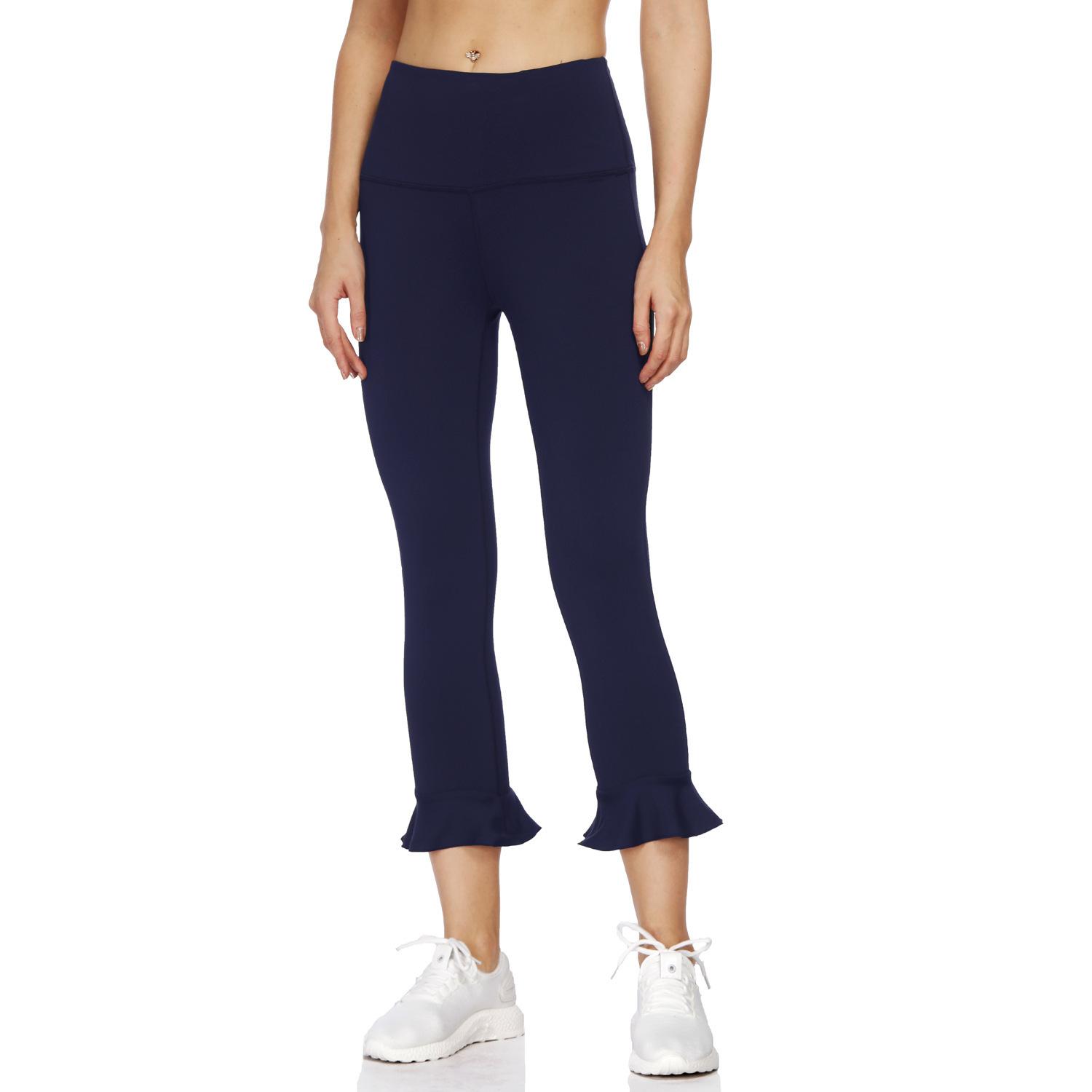 

Womens Sports trumpet cropped pants tight yoga clothes fitness pants beautiful size yoga, Cchy002 black