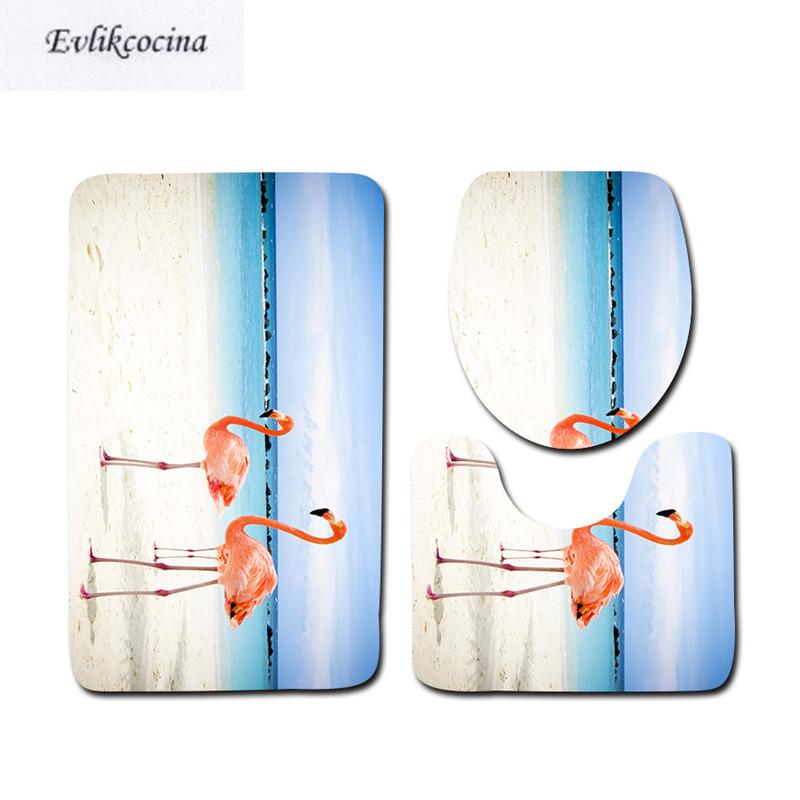 

Free Shipping 3 pcs Animals Ocean Bath Mats Anti Slip Bathroom Mat Set Tapete Banheiro Washable Toilet Rugs Alfombra Bano