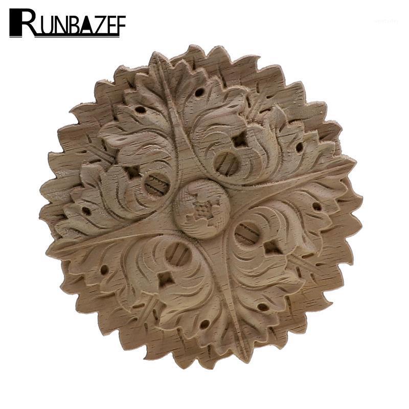 

Natural Vintage Unpainted Wood Carved Flower Decal Corner Onlay Applique Frame For Home Furniture Wall Cabinet Door Decor Crafts1