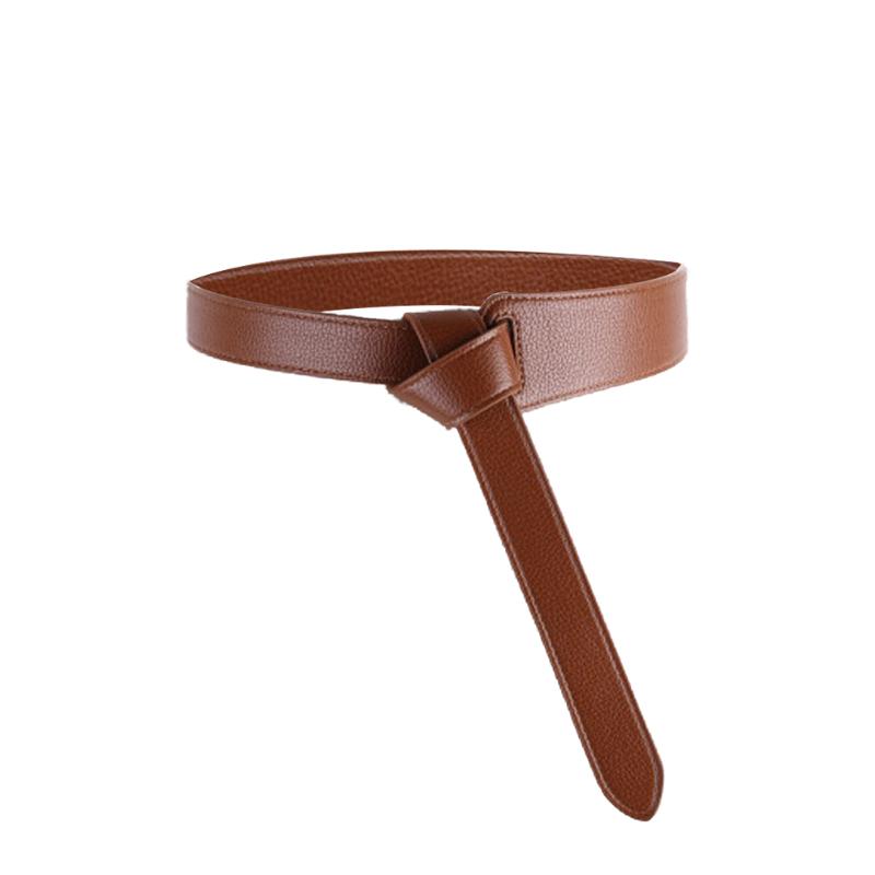 

Women Waist Belt Knotted Corset Artificial Leather Shirt Party Fashion Solid Accessories Thin Leisure Dress Decor Ladies Soft, Black