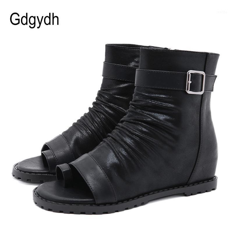 

Gdgydh 2021 Spring News Open Toe Women Ankle Boots Increasing High Heels Female Shoes Black Gothic Ladies Shoes Drop Shipping1, Black shoes