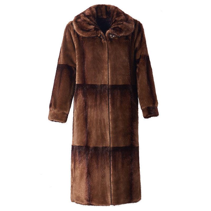 

Coat Mother Winter Fur Coats Female Middle-Aged And Elderly Mid-Length Plus Size Thickening Women Clothing L98, Brown mid-length