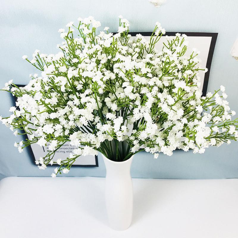 

10pcs Artificial Gypsophila Bouquet Wedding Decorative Flowers Fake Bride Bouquets Flowers Fake Plant for Home Decor1, No.2