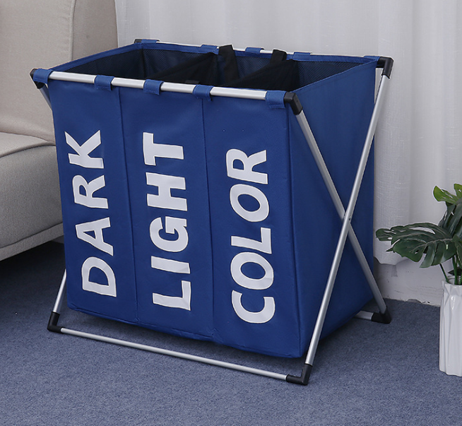 

Eco-friendly waterproof cloth dirty clothes basket compartment storage basket Oxford cloth folding dirty clothes basket