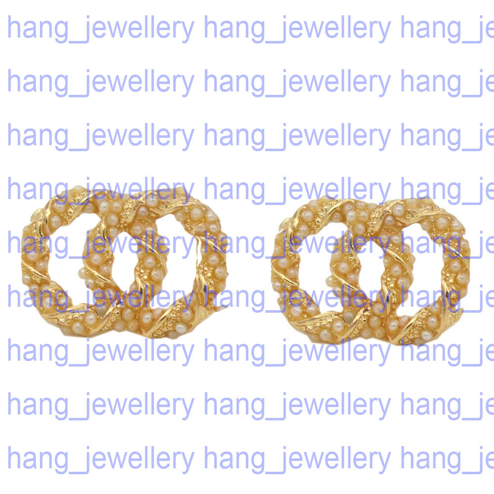 

High Quality Famous Designer Earrings Gold Plated Ear Studs Fashion Letter Earrings For Women Pearl Earrings Wholesale Price