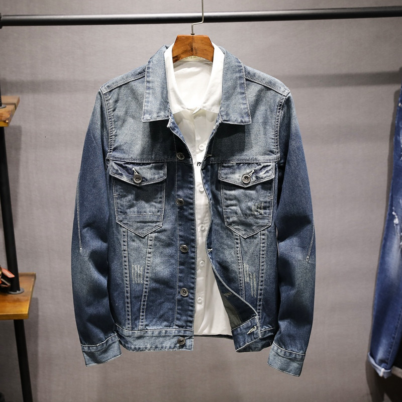 

2021 Men Winter Fashion Good Quality Jeans Jean Jacket Masculine Men's Coat RRZI, Blue