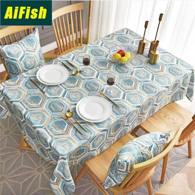 

Nordic Geometric Tablecloth Restaurant Cafe Table Waterproof And Oil-Proof Tablecloth Rectangular Table Cover ZB001-41, Color 1