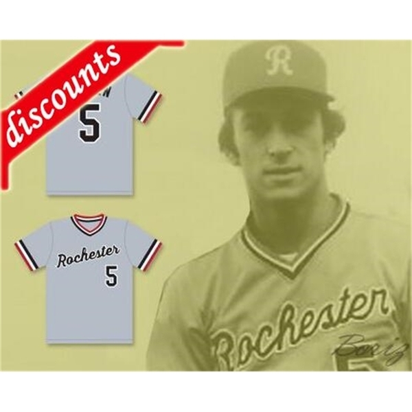 Cheap Mens #5 Cal Ripken Jr. Rochester Red Wings Movie Gray Baseball Baseball Jerseys Black Grey White Stitched Baseball Shirts M-XXXL