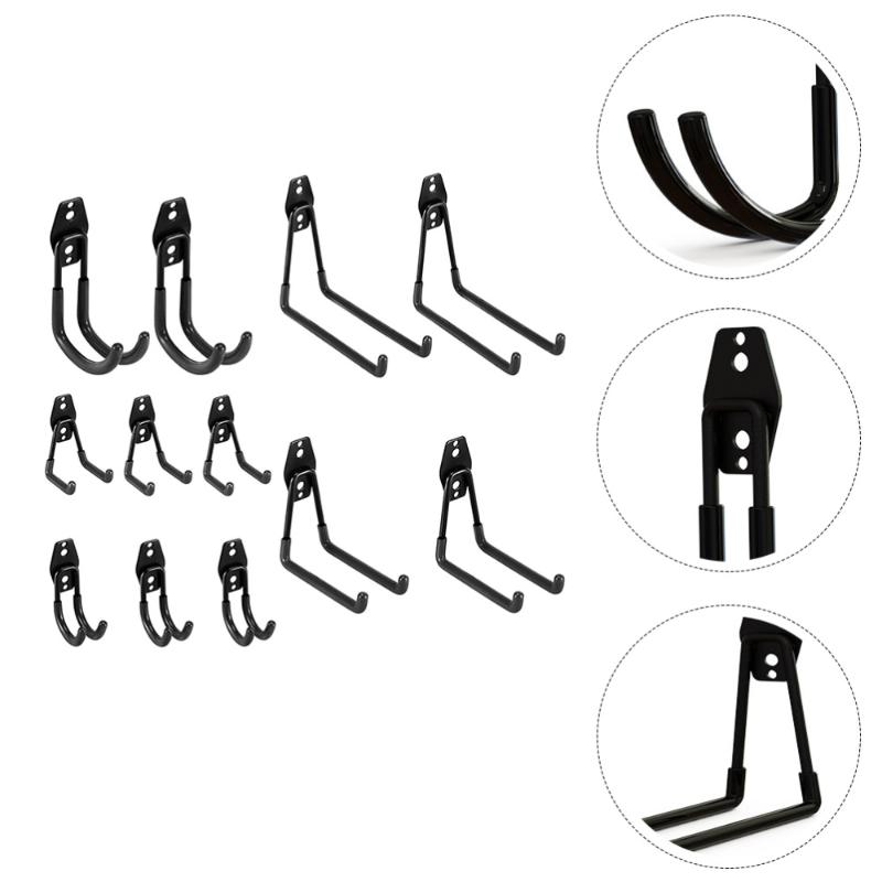 

12pcs Wall Mounted Tool Hooks Anti-Slip Iron Hangers for Warehouse Garage