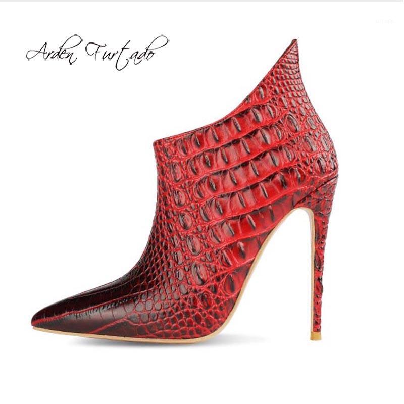 

Arden Furtado Fashion Women's Shoes Winter new beige Pointed Toe Classics Stilettos Heels Zipper Mature Short Boots Big size451