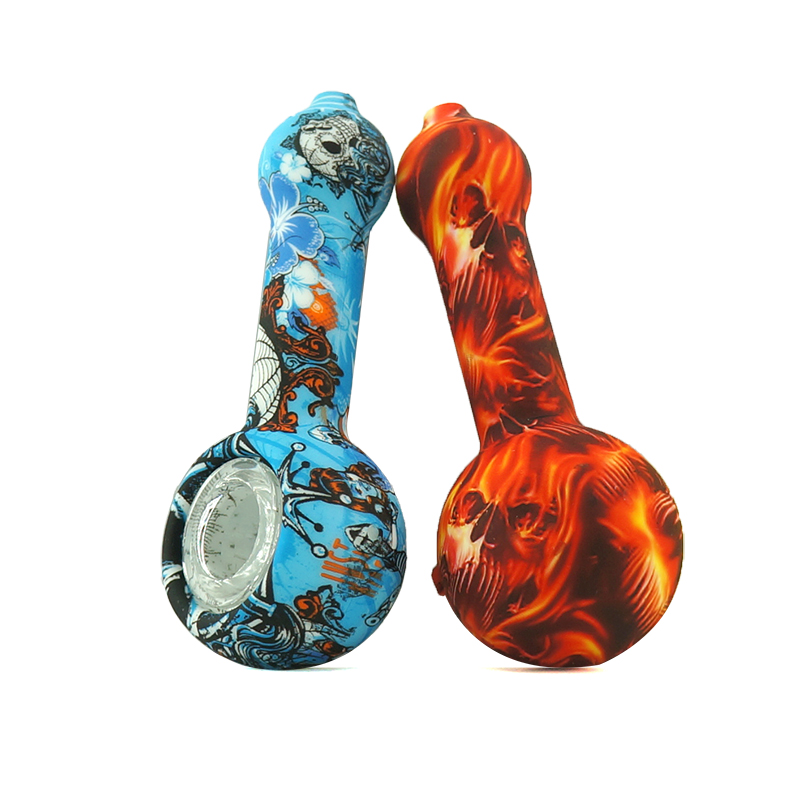 

wholesale Silicone Smoking pipes Free Glass Bowl Accessories tobacco pipe Silicon Smoking pipes hand pipe rainbow smoking pipe