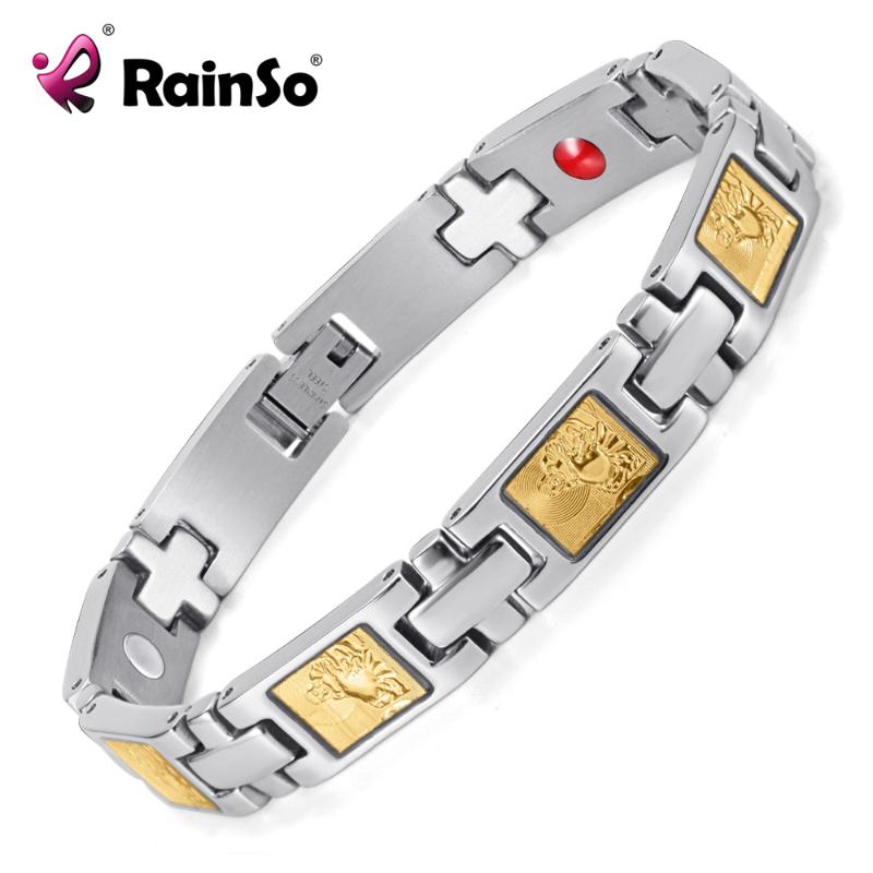 

Rainso Jewelry stainless steel magnetic energy bracelet health buddha bracelet bangle OSB-372