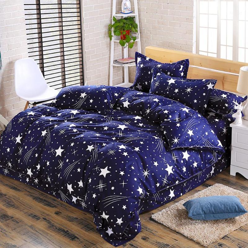 

4pcs Bedding Set Home Fashion bedding sets bed linen Simple Style Flower Printed Quilt Duvet Cover Flat Bed Sheet Pillowcase1