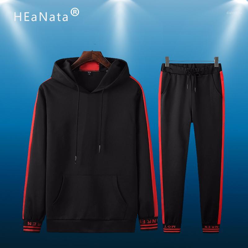 

Sportswear Fitness Tracksuit Men Sport Running Hoodies Black And White Sets Mens Gym Clothing 2PC Sweatshirt+Sweat Pants1, Red