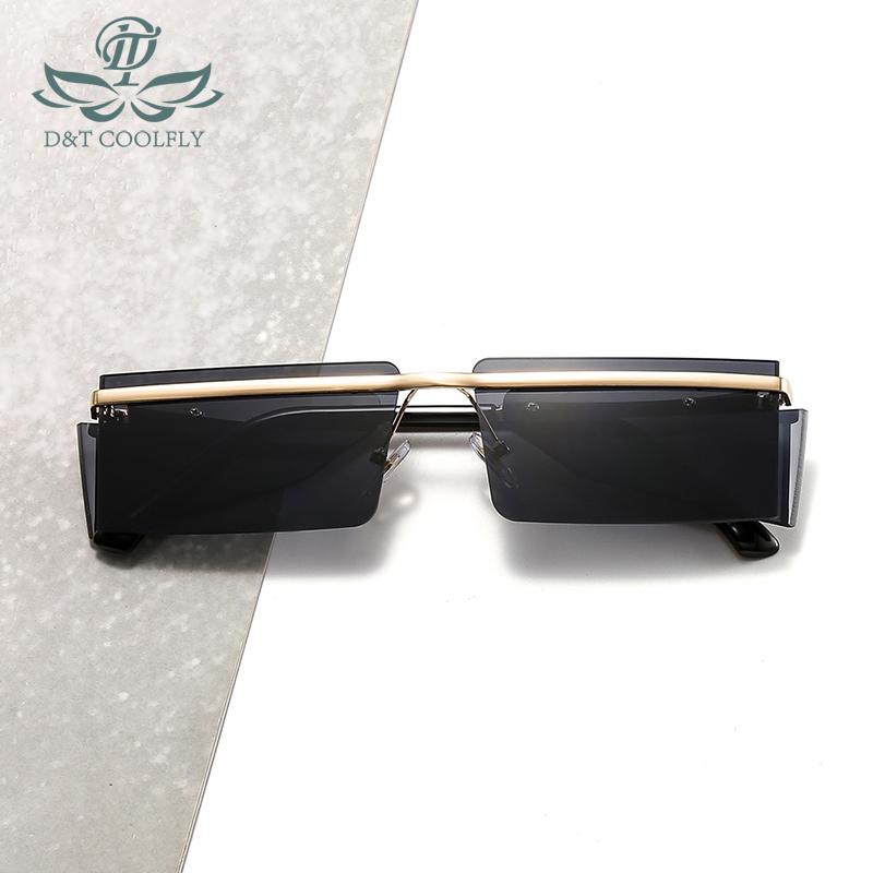 

Sunglasses D&T 2021 Fashion Rectangle Men Women Square Black Lens Alloy Metal PC Frame Brand Designer Vintage