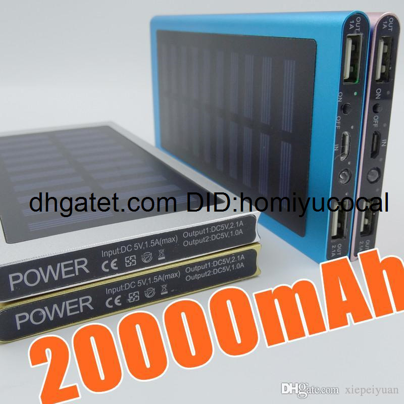 

Book type 20000mAh Portable Solar Panels power bank Ultra-thin backup Supply battery charger For Smart Phones L-YD
