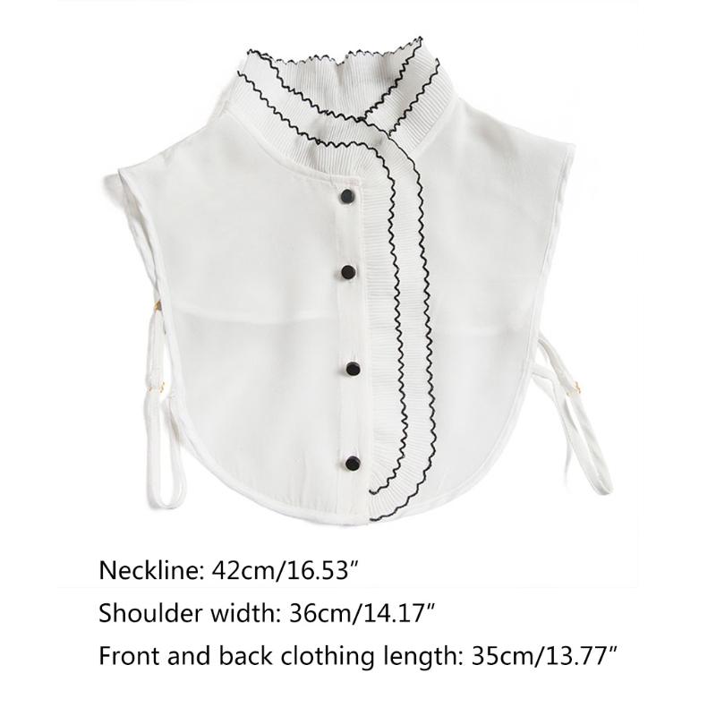 

Women Irregular Wrinkled Ruffles Stand False Collar Detachable Half Shirt Dickey LX9E