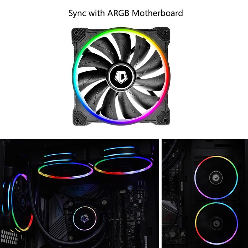 

Computer Case PC Fan Adjust ARGB Cooling Fan 120mm Dual Ring Addressable RGB LED Cooling ZF-14025-ARGB PWM