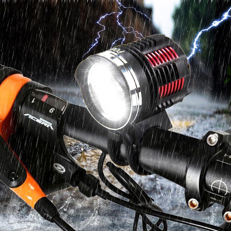 

Real 3x XM-L2 LED 7000Lm Front Bike LED Light Front Lamp Headlight For Bike Power Bank 12000mAh Battery Pack Accessories