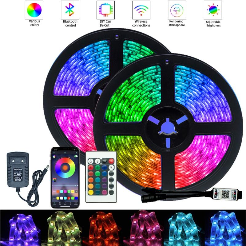 

LED Strip Light Bluetooth Controller Waterproof Background Night light Decoration Ribbon Flexible Strips Lamp Decor String