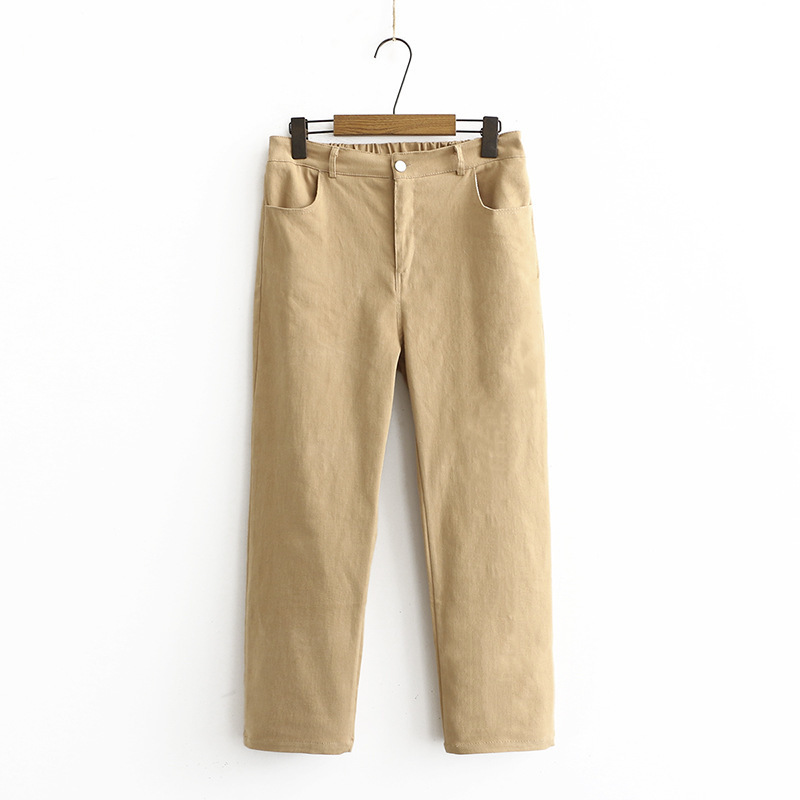 

Solid, Elegant Long, Trousers From Officewear the Black White of Large Women Tu1d