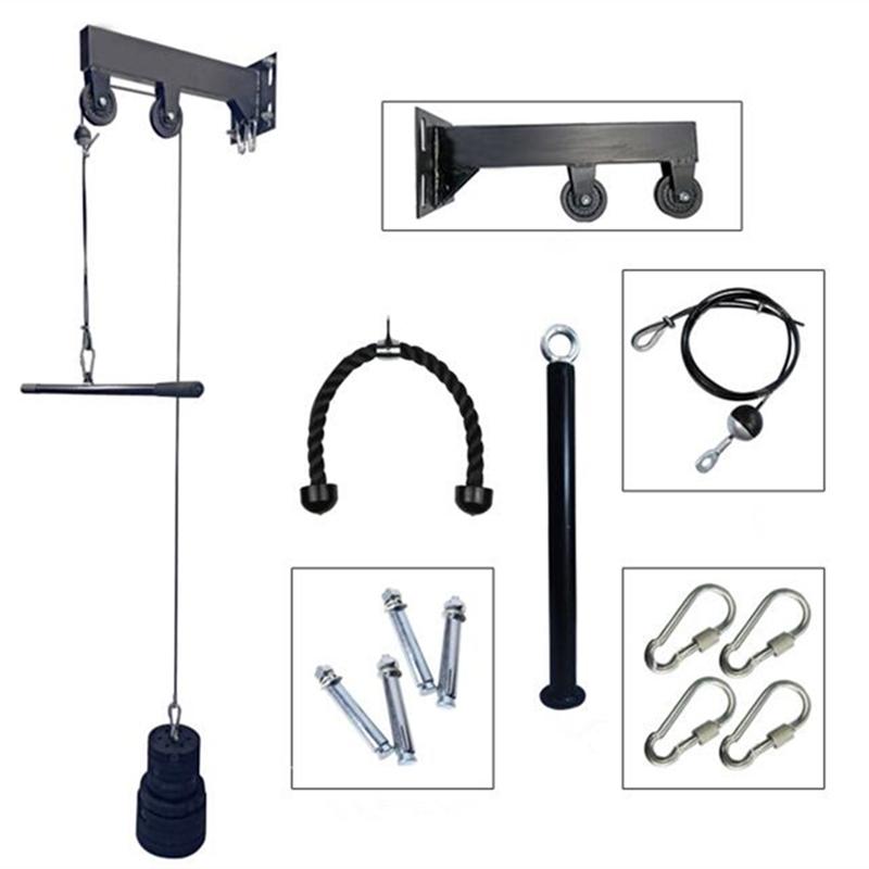 

2020 Home Gym Fitness Cable Machine Wall Mounted Workout Arm Biceps Triceps Blaster Pulley System With Handle Pull Down Rope F11