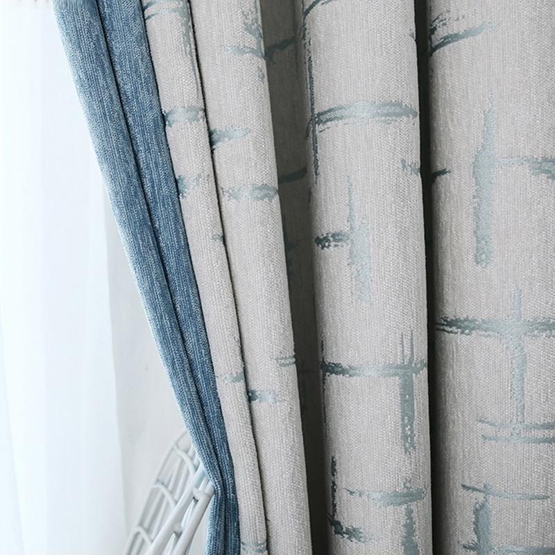 

2021 Nordic Style Simple Chenille Curtain Light Luxury High-end Stitching Nordic Style Floating Curtain for Living Room Bedroom, Tulle